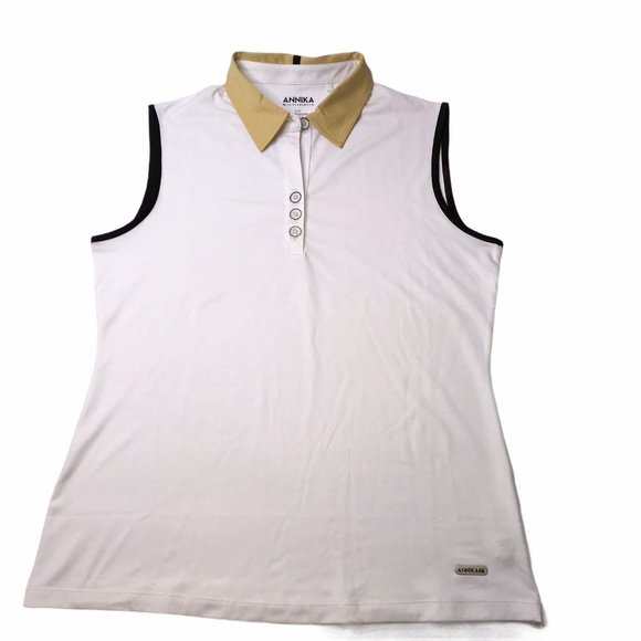 ANNIKA by Cutter and Buck Golf Tennis Polo Shirt, White, Size Women's Large - Picture 1 of 12